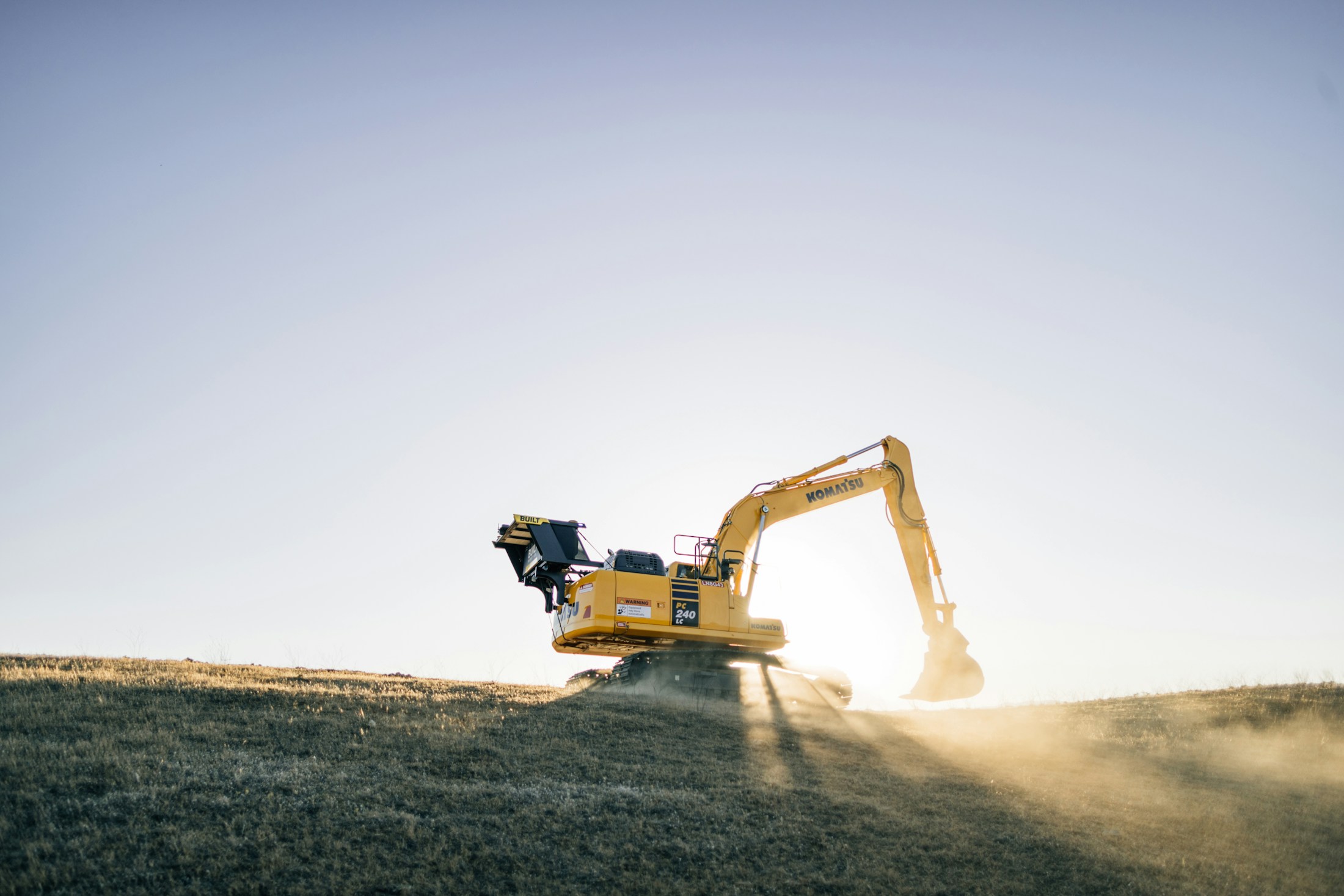 Excavator working on an earthworks site